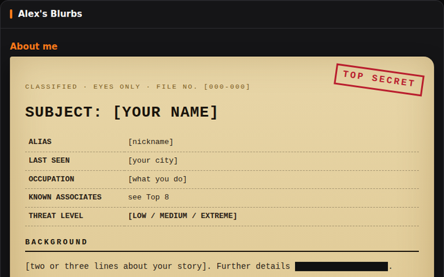 Top Secret Dossier preview